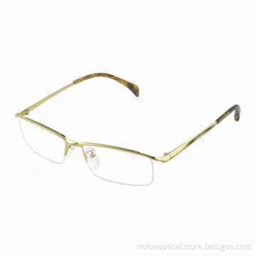 Gold metal semi-rimless frame for men, OEM/ODM orders welcomed